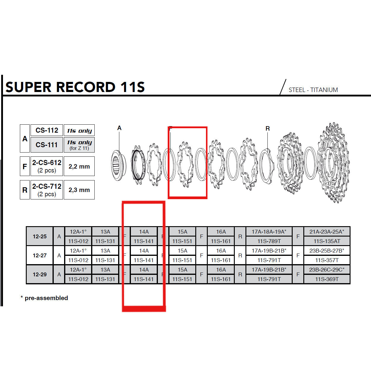 Campagnolo Genuine Spare Part 11s-141