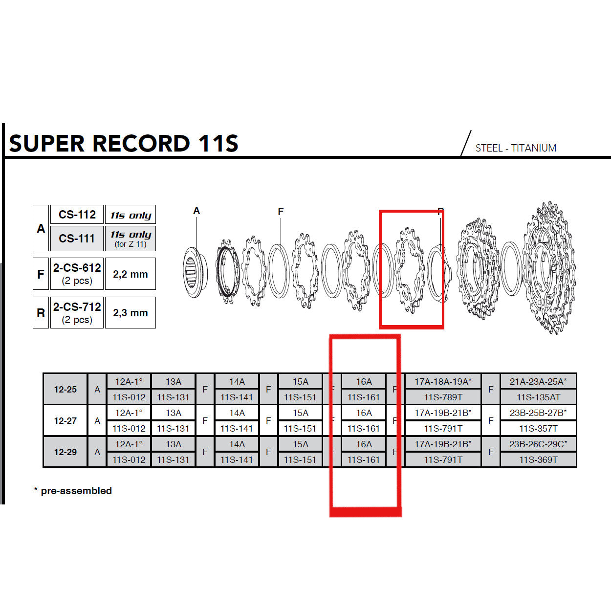 Campagnolo Genuine Spare Part 11S-161