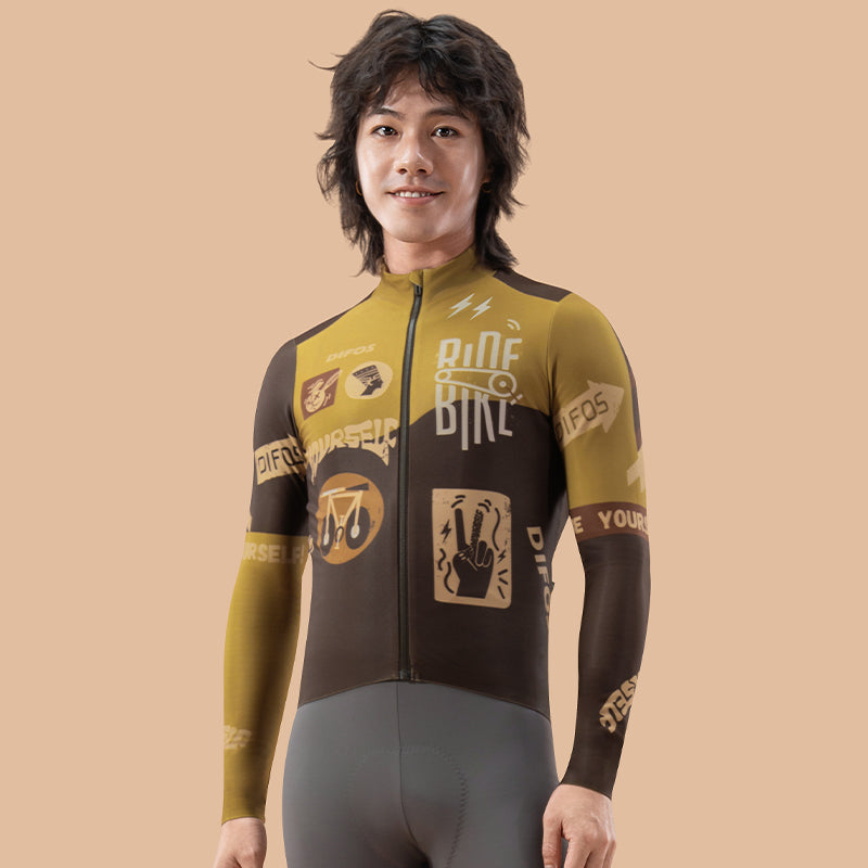 Santic Van Sko Thermal Long Sleeve Jersey - Brown