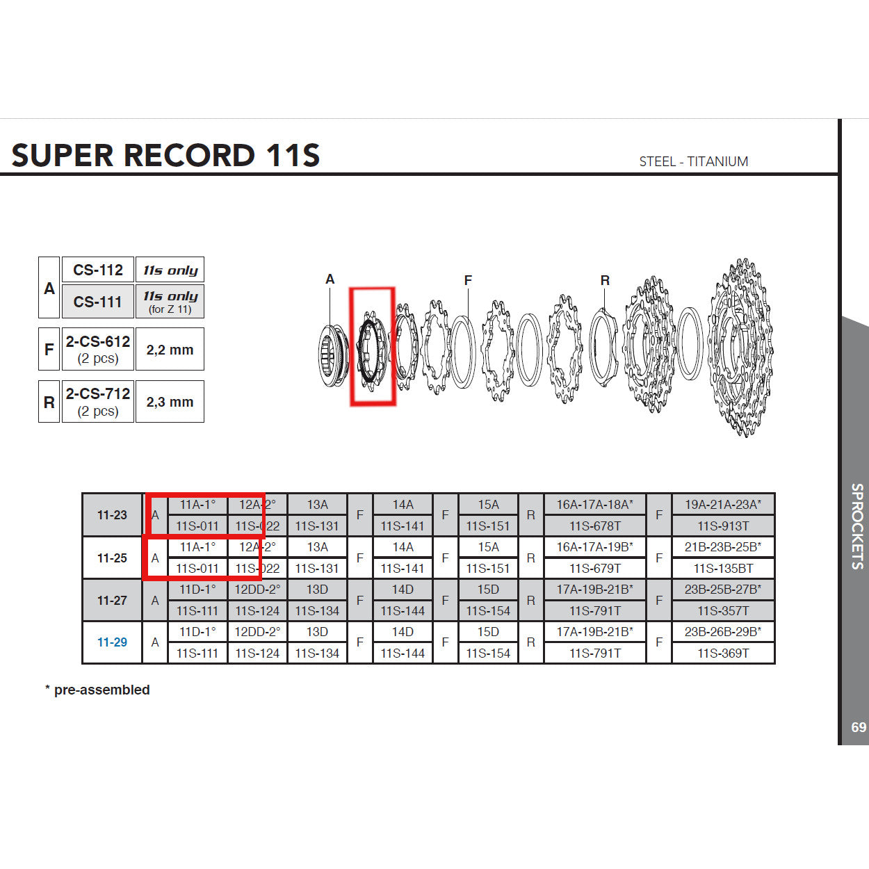 Campagnolo Genuine Spare Part 11S-011