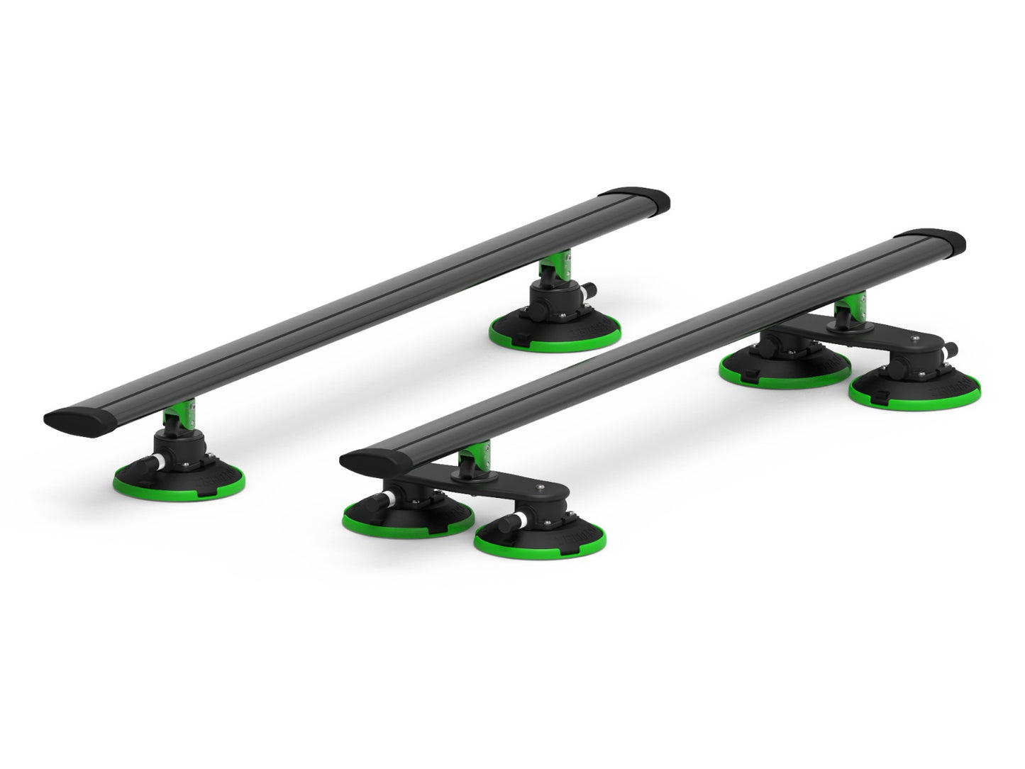 Tree Frog Vacuum Mounted Crossbar Roof Racks Pair - Black Anodise Alloy