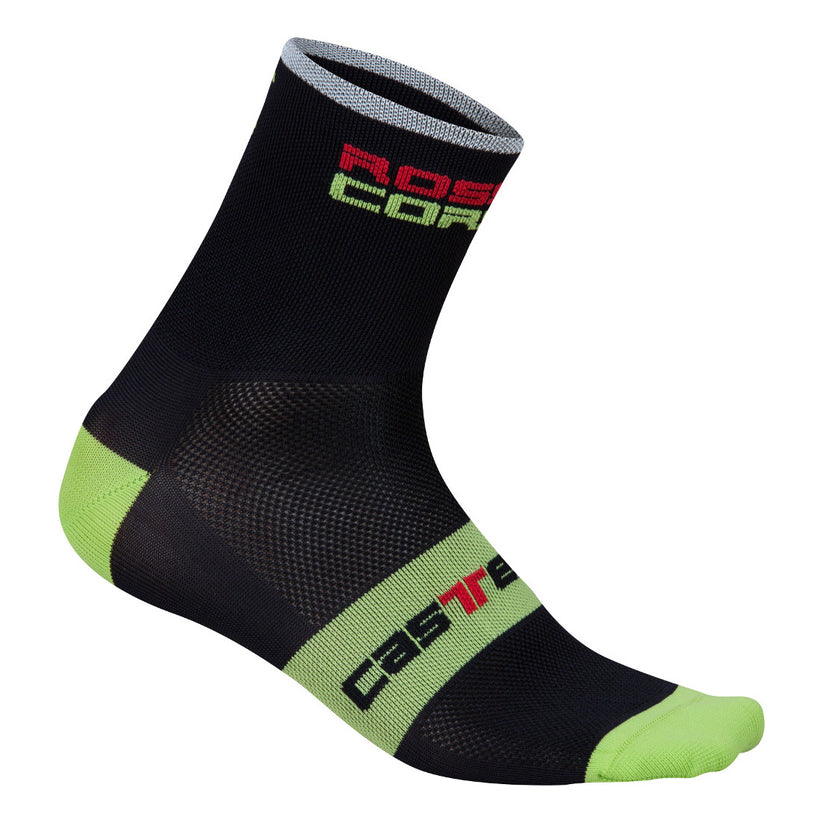 Castelli Rosso Corsa 9cm Socks - Black/Green