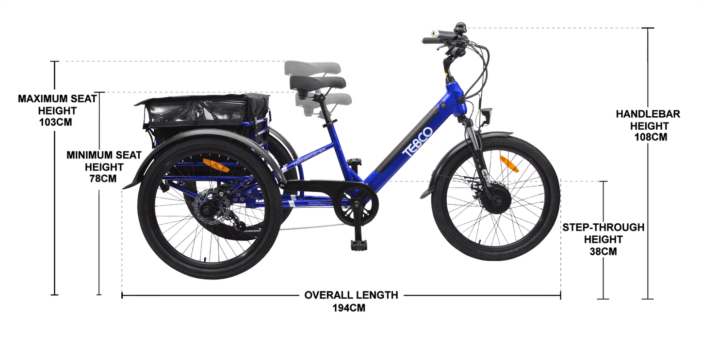 Tebco Transporter Electric Trike - Blue