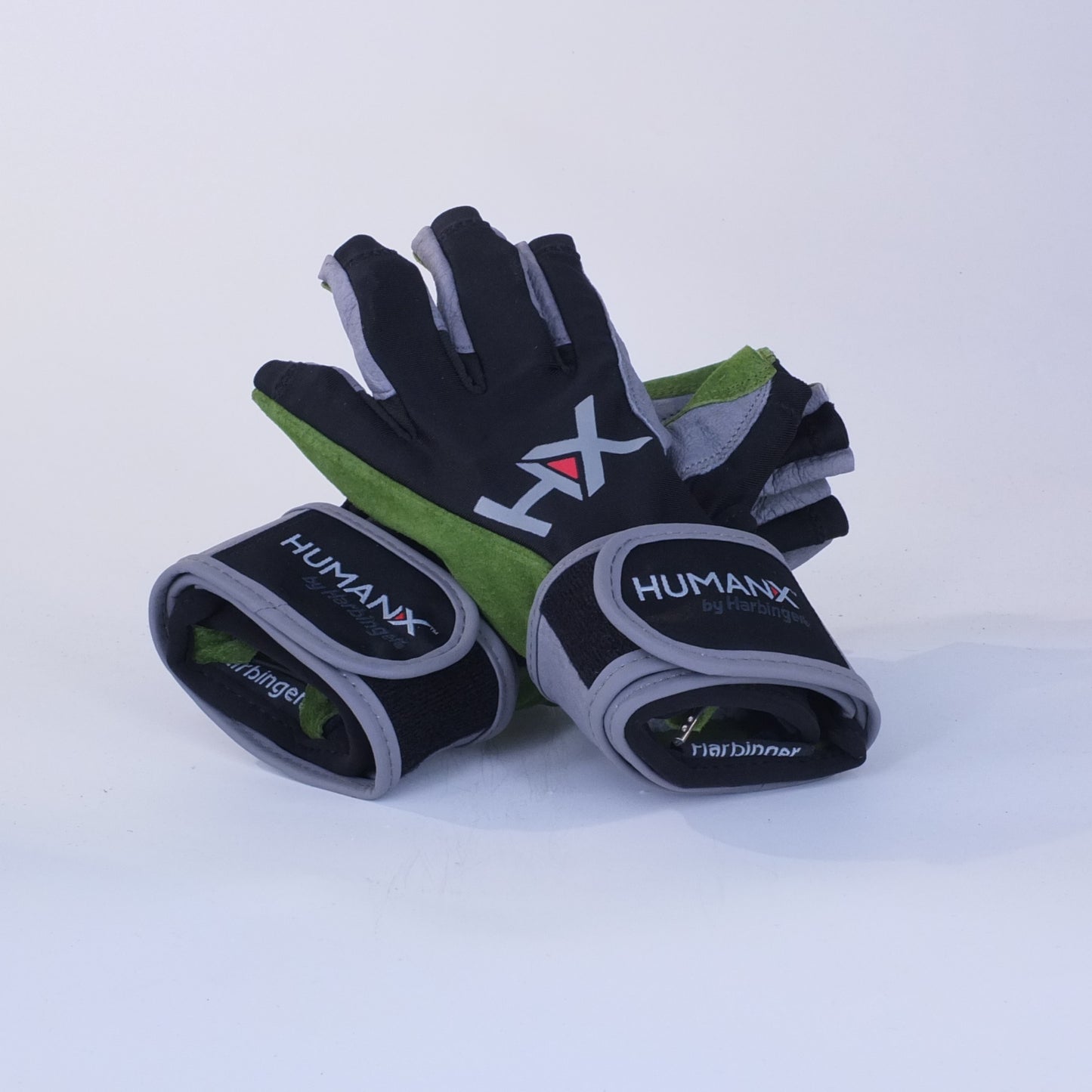 Harbinger HumanX Men's X3 Competition Wrist Wrap Weight Lifting Gloves - Green/Grey