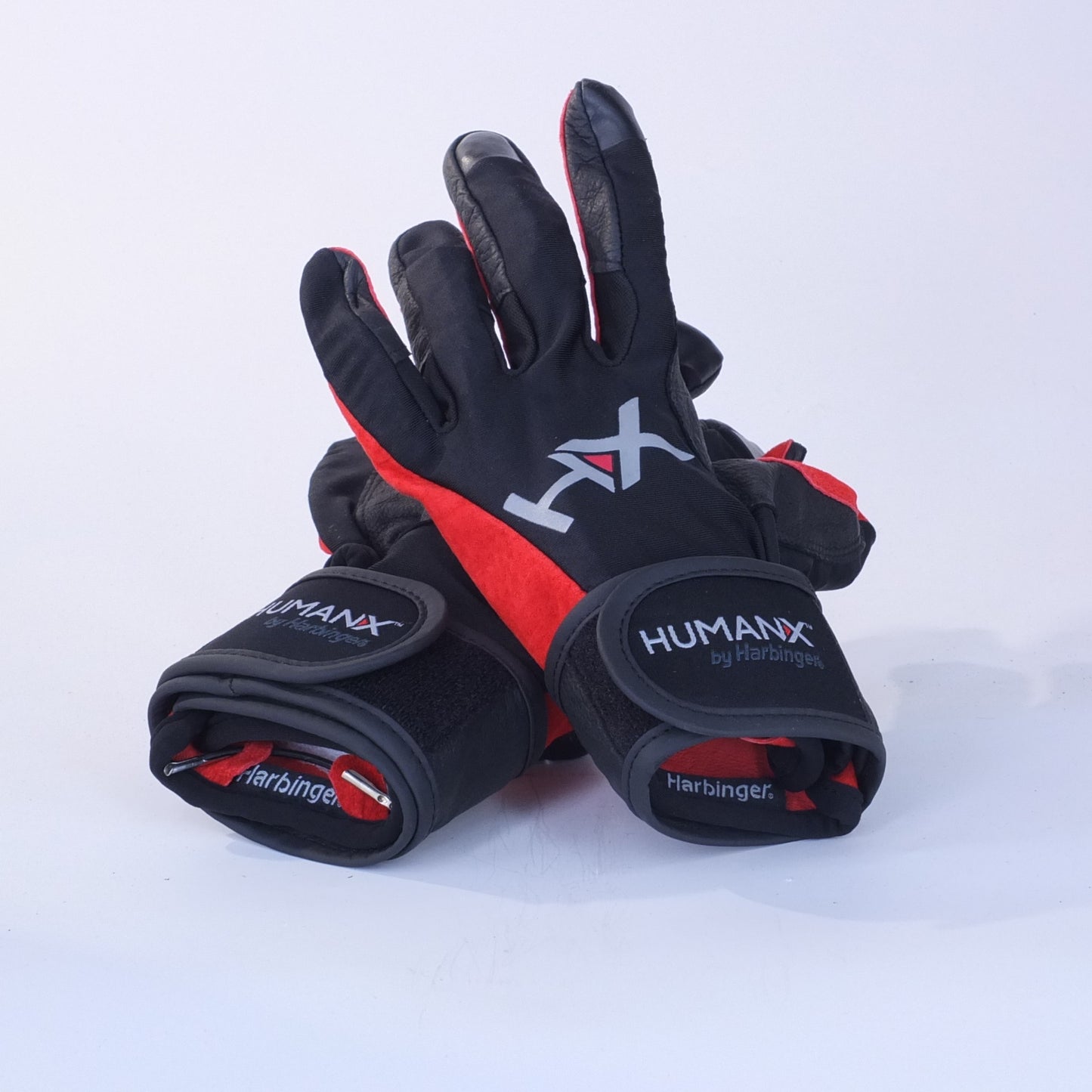 Harbinger HumanX Men's X3 Competition Wrist Wrap Weight Lifting Gloves - Red/Black