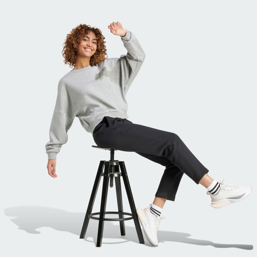 Adidas Womens Small Logo Feel Cozy Sweatshirt - Grey