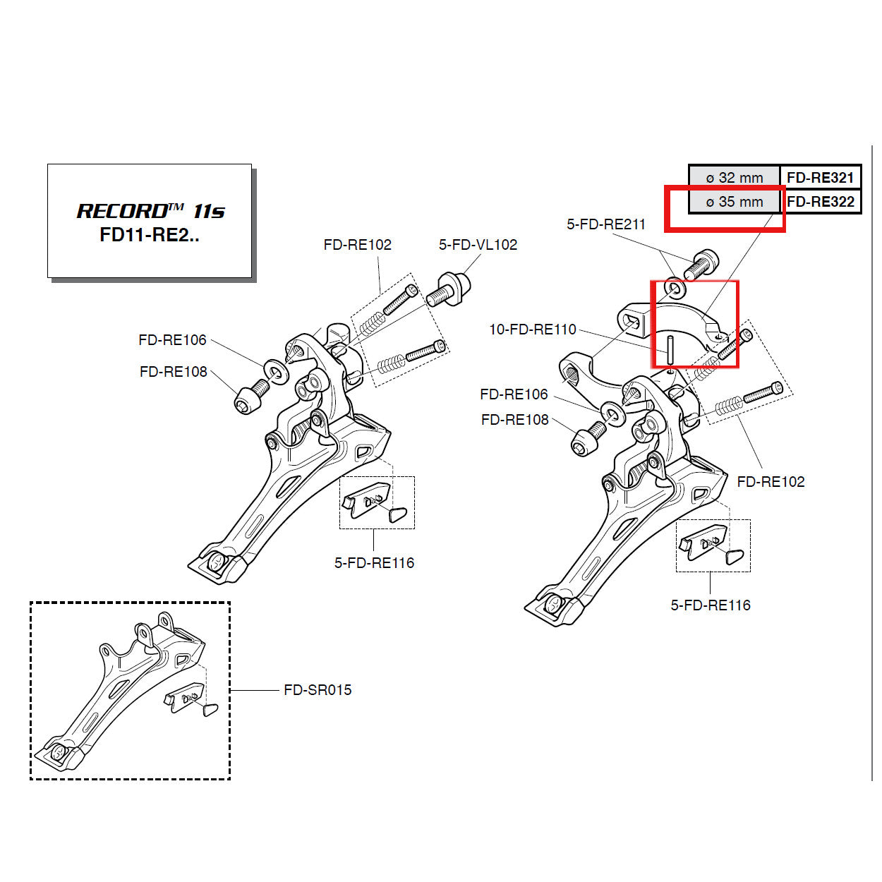 Campagnolo Genuine Spare Part FD-RE322