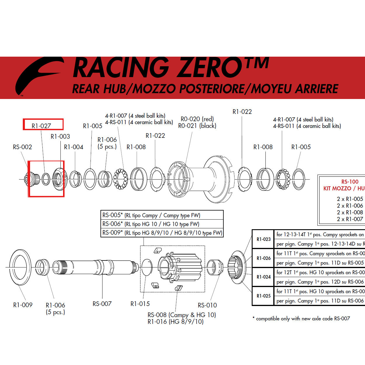 Fulcrum Genuine Spare Part R1-027