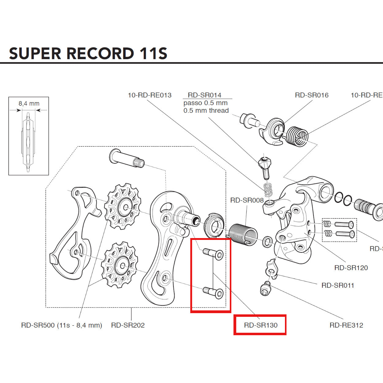 Campagnolo Genuine Spare Part RD-SR130 - Fix Screw