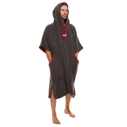 Red Towelling Change Robe - Grey