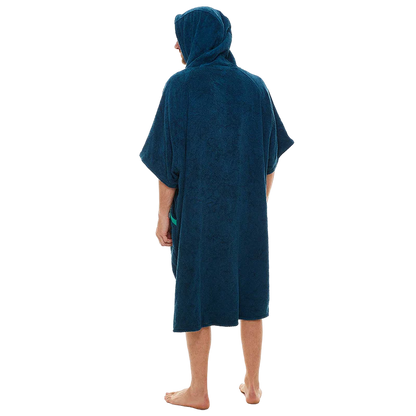 Red Towelling Change Robe - Navy