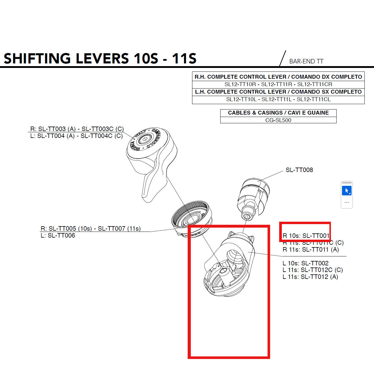 Campagnolo Genuine Spare Part SL-TT001 - Bar-EndBody