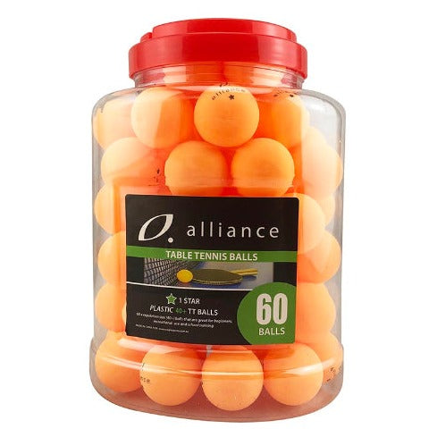 Alliance TT Balls - 1 Star 40+ ABS - Orange - 60 Pack
