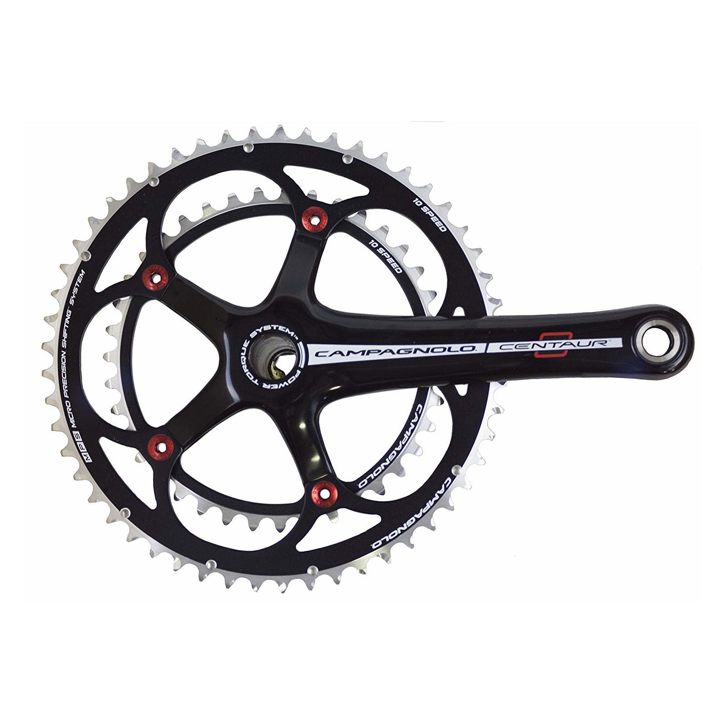 Campagnolo Centaur 10 speed Powertorque Alloy Crankset - Black/Red
