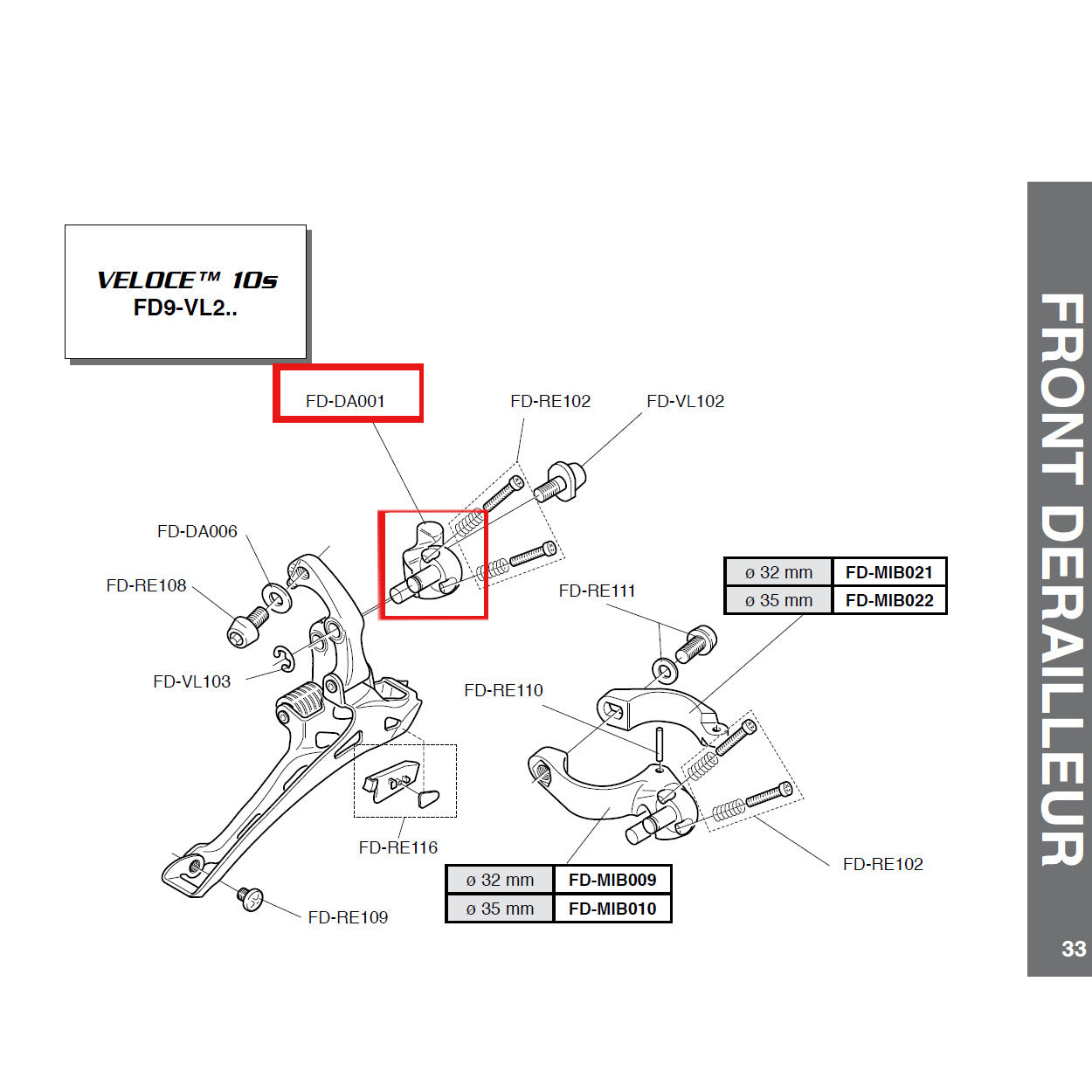 Campagnolo Genuine Spare Part FD-DA001