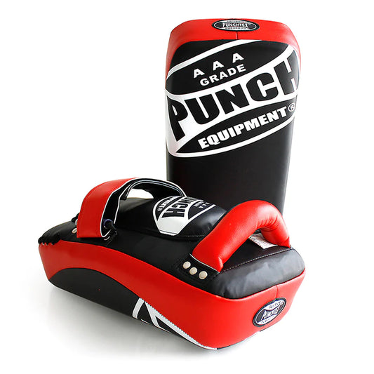 Punch Curved Thai Pads - Black/Red
