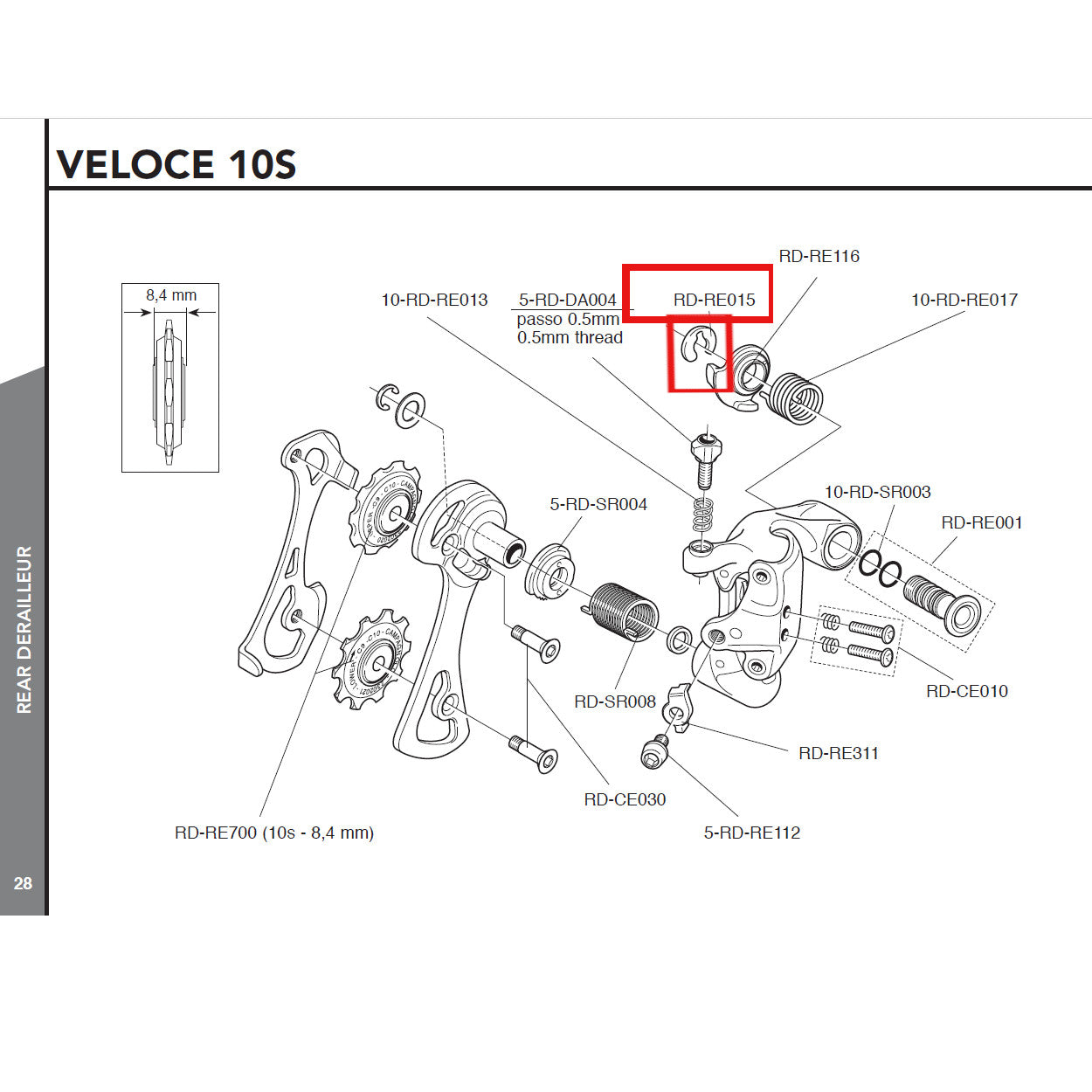 Campagnolo Genuine Spare Part RD-RE015