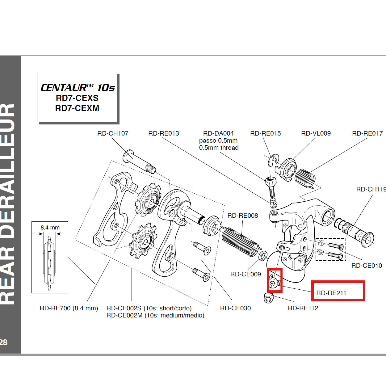 Campagnolo Genuine Spare Part RD-RE211