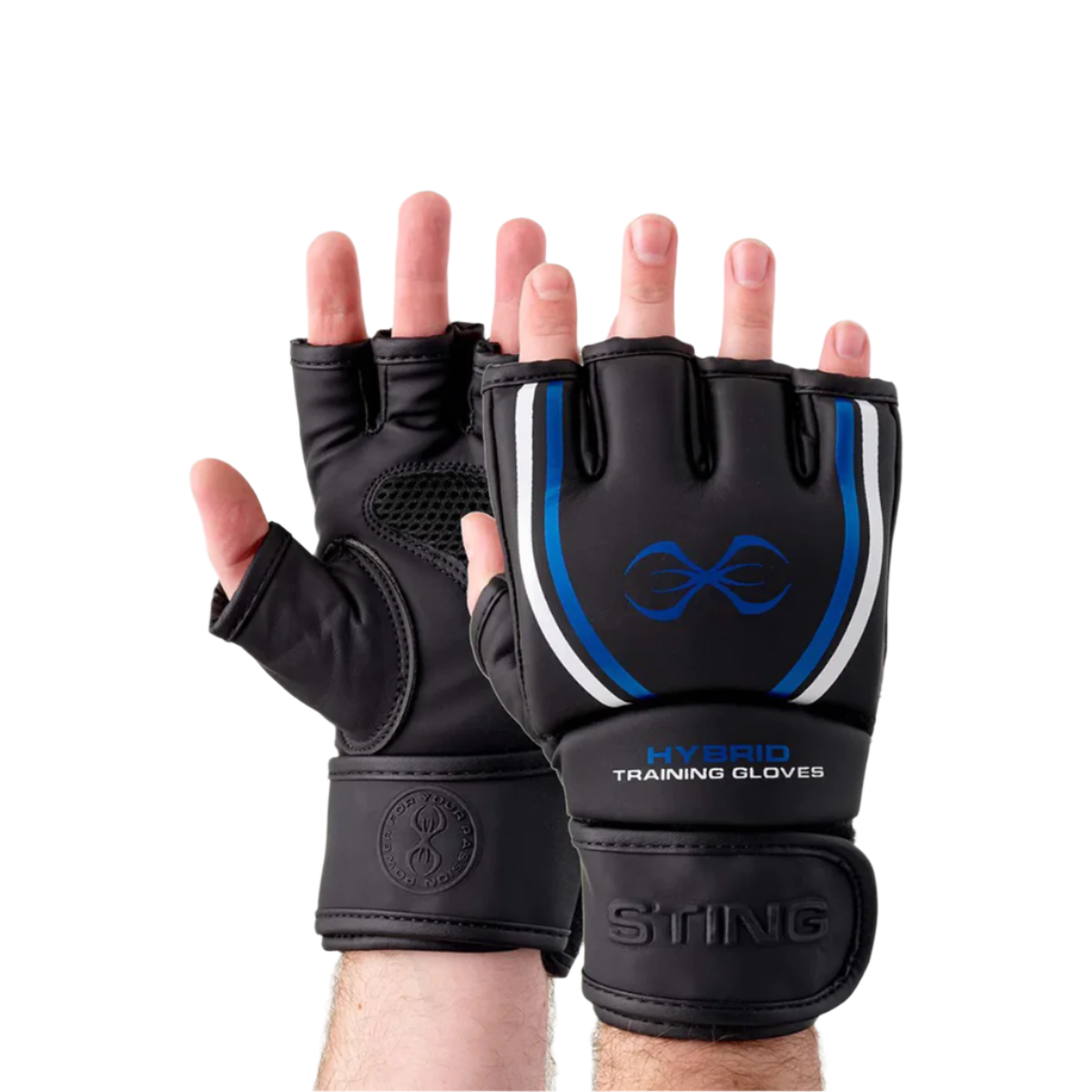 Sting Gel Hybrid Training Glove Black Blue De Grandi Cycle Sport