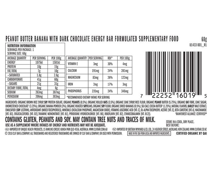 Clif Bar Peanut Butter Banana Energy - 68g