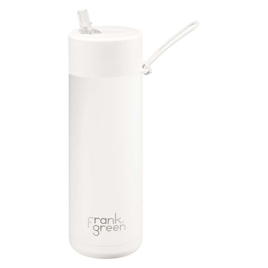 Frank Green Ceramic Reusable Straw Lid Bottle - Cloud White - 595ml