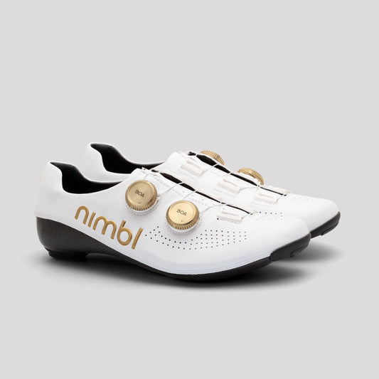 NIMBL Ultimate Cycling Shoes - White/Gold