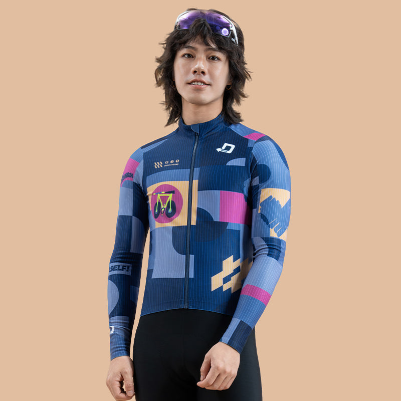 Santic Van Sko Thermal Long Sleeve Jersey - Blue