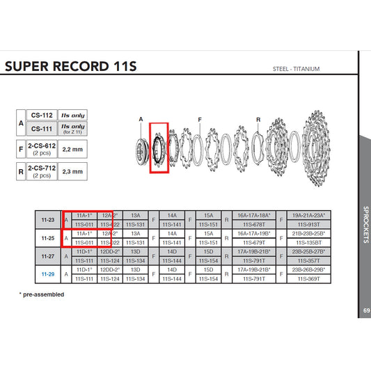 Campagnolo Genuine Spare Part 11S-011