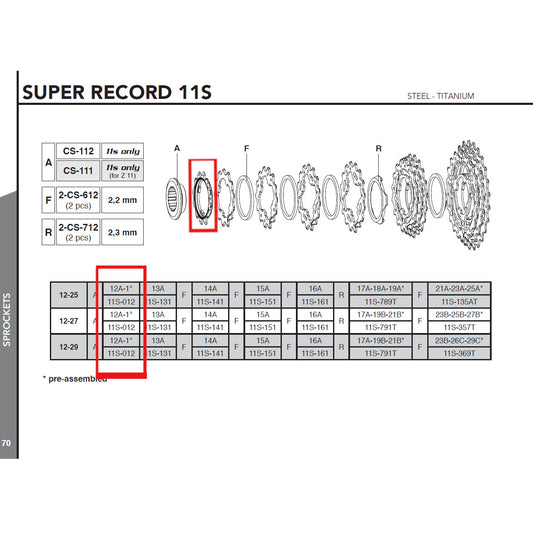 Campagnolo Genuine Spare Part 11S-012