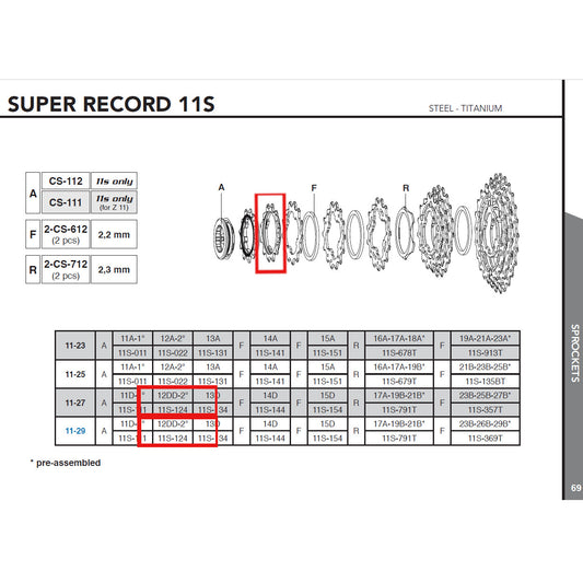 Campagnolo Genuine Spare Part 11S-124