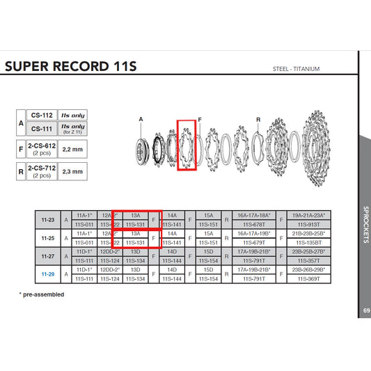 Campagnolo Genuine Spare Part 11S-131