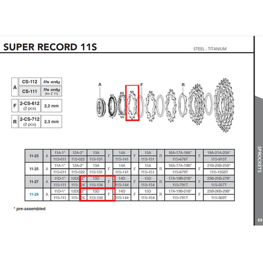 Campagnolo Genuine Spare Part 11S-134