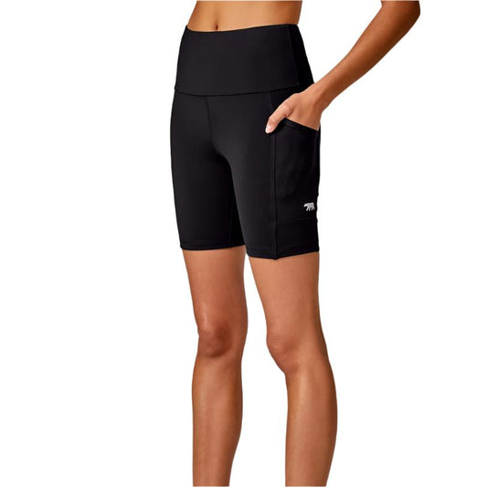 Running Bare Ab Waisted Power Moves Bike Tight W/Pks 7in - Black