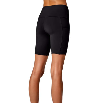 Running Bare Ab Waisted Power Moves Bike Tight W/Pks 7in - Black