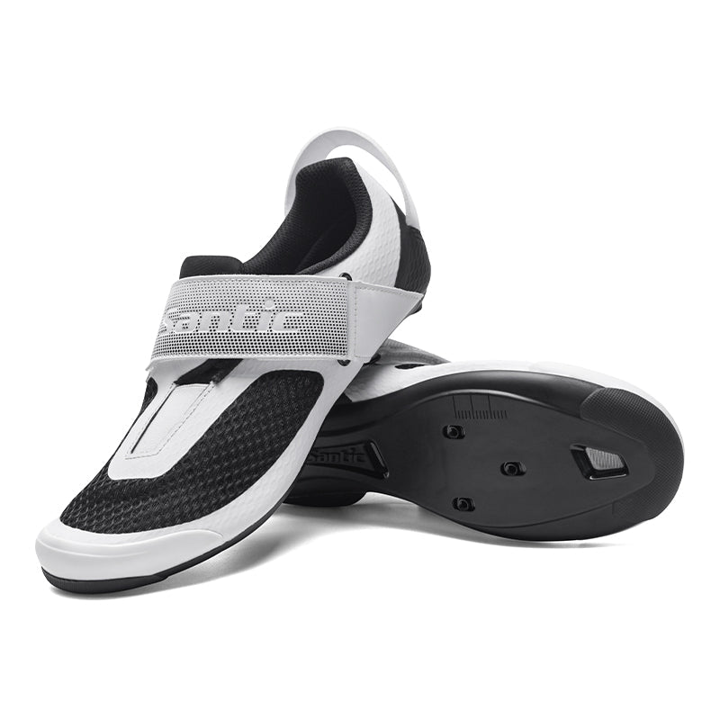 Santic NF Carbon Triathlon Shoes - White/Black