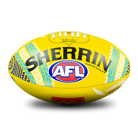 Sherrin AFL Sir Doug Nicholls Round Replica Ball - Yellow