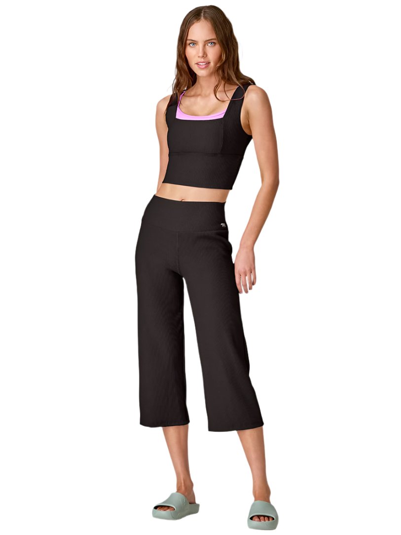 Running Bare Ab Werk It Crop Yoga Pants W/Pockets 23In - Black