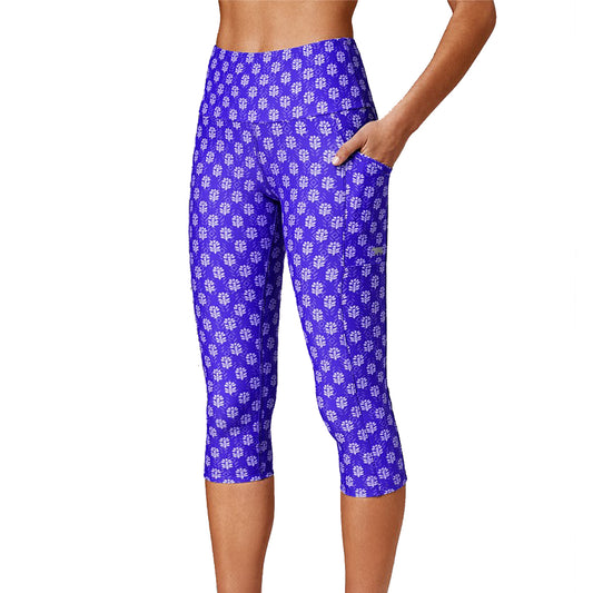 Running Bare Ab Waisted Power Moves 3/4 Tight 21" - Blue