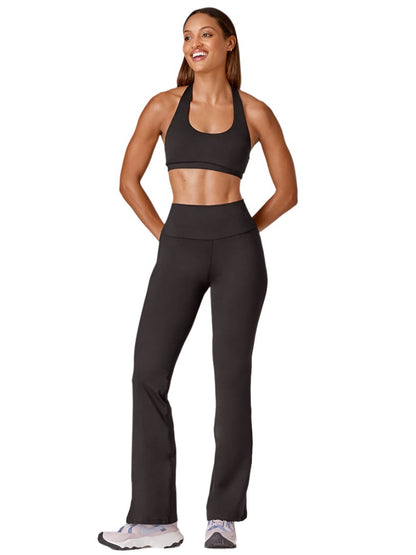 Running Bare Ab Waisted Drop-In-Pocket Yoga Pants 31-Inch - Black