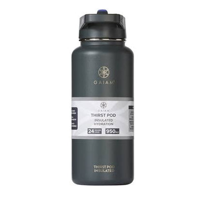 Gaiam Thrist Pod Insulated Waterbottle - Obsidion