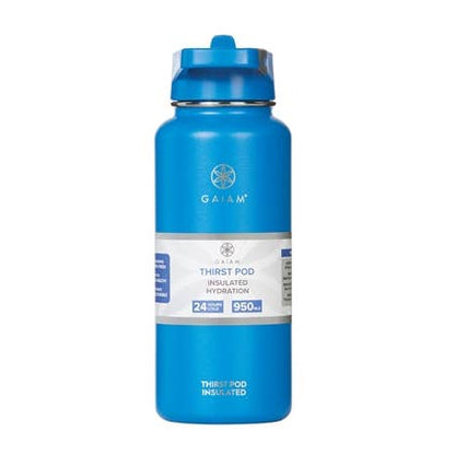 Gaiam Thrist Pod Insulated Waterbottle - Electric Blue