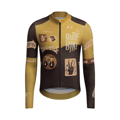 Santic Van Sko Thermal Long Sleeve Jersey - Brown