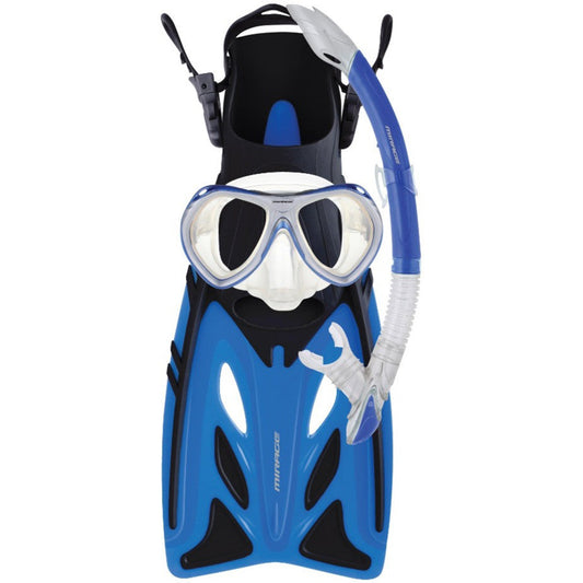 Mirage Crystal Jnr Gold Series Snorkel & Fin Set #44 - Blue