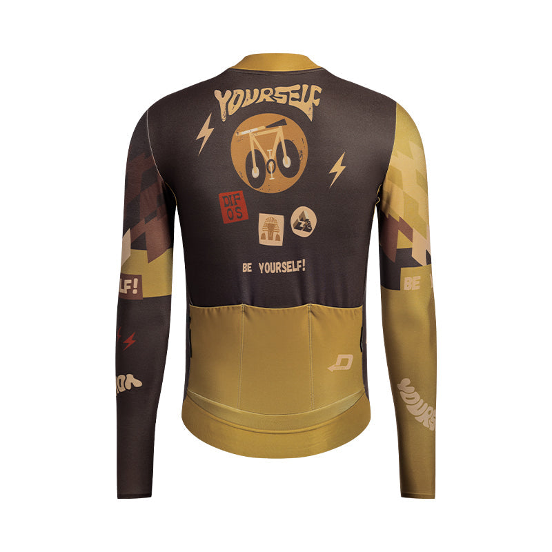 Santic Van Sko Thermal Long Sleeve Jersey - Brown
