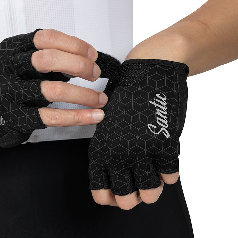 Santic Maud Velcro Gloves - Black