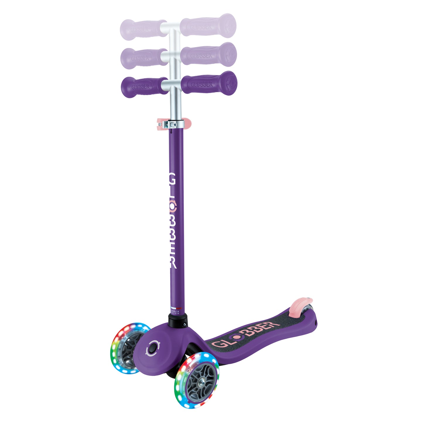 Globber Primo V2 Scooter with Lights - Purple/Pink