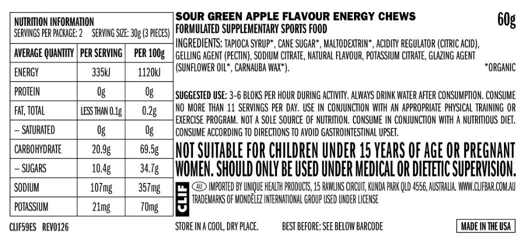 Clif Shot Bloks Energy Chews - Sour Green Apple