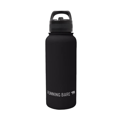 Running Bare H2O Bear 1L Re-Usable Water Bottle W/Straw Lid - Black