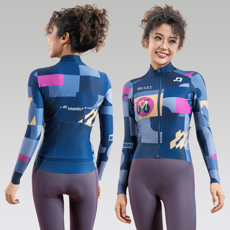 Santic Van Sko Thermal Long Sleeve Jersey - Blue