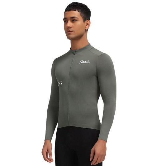 Santic Fusu Thermal Long Sleeve Jersey - Army Green